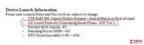 1.2GHz双核NOVA触屏 LG Lucid首度亮相