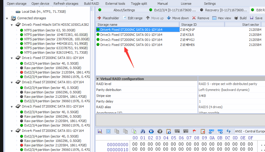 使用UFS自动分析功能_成功恢复NAS_2TB*4_RAID5数据
